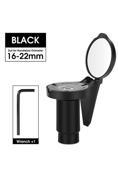 West Biking Black Bicycle Rearview Mirror Universal Adjustable Convex Mirrors Rotate Handlebar End M
