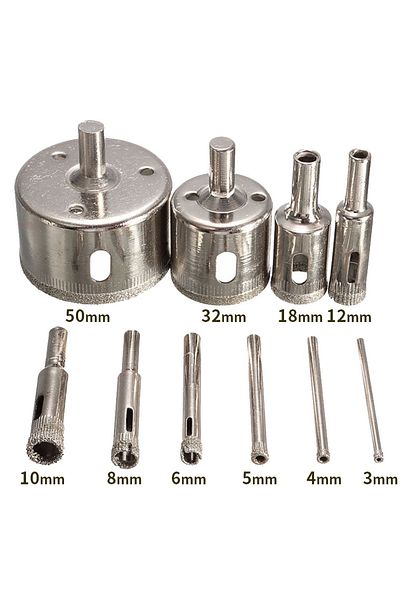 LIXIU 10Pcs Diamond Coated Drill Bits Hss Drill Bit Tile Marble Glass Ceramic Hole Saw Drilling Bits Ex...