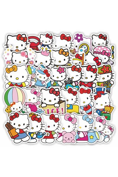 Miniso 50PCS 50/100Pcs Hello Kitty Cartoon Stickers Girl Decals for Laptop Diary Scrapbook Stationery Car D