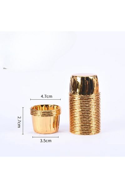 Choice Small Gold 50 Pcs Small Mini Pack Muffins Cup Paper Cupcake Wrappers Baking Cups Cases Muffin Boxes