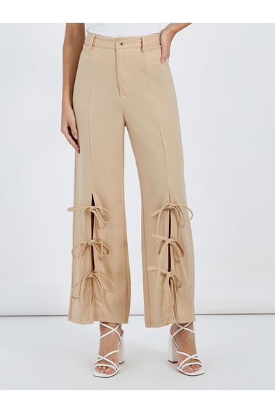 Styli High Rise Split Hem Wide Leg Pants