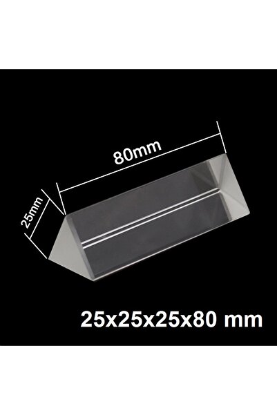 Choice 25x25x80mm Triangular Prism BK7 Optical Prisms Glass Physics Teaching Refracted Light Spectrum Ra...