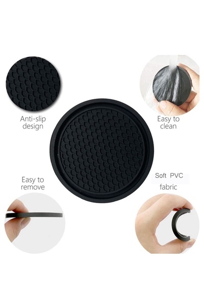 Choice 2pcs Car Cup Holder Anti-Slip Coasters Premium PVC Car Coasters Universal Fits Perfectly For Most...