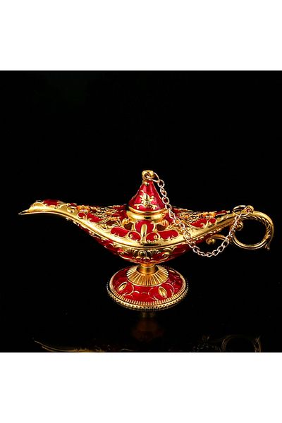 Choice Red Aladdin Lamp Desktop Crafts Ornament Living Room Study Room Bedroom Decoration Holiday Gift
