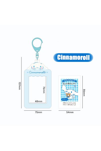Choice Cinnamoroll Kawaii Sanrio Hello Kitty Card Holder Keychain Cute Cinnamoroll Kuromi Melody Kpop Photo