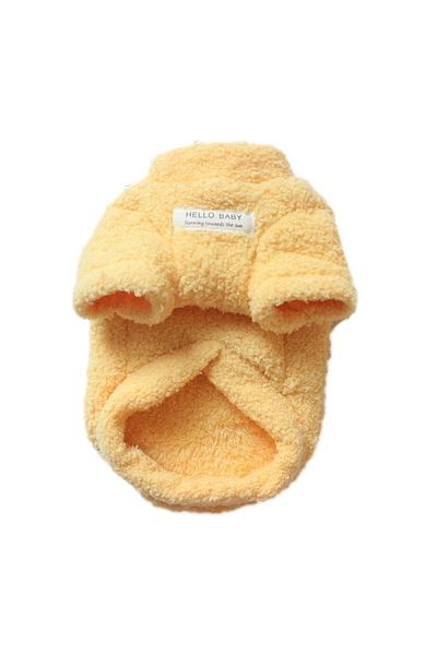 Choice S Yellow Soft Fleece Warm Small Dog Clothes Winter Puppy Thick Coat Jacket For Catcrew Neck Shirt Wi