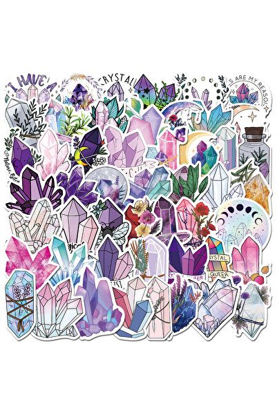 Choice 50 قطعة - ملصقات كريستالية عشوائية مقاومة للماء، مناسبة لزجاجات المياه...