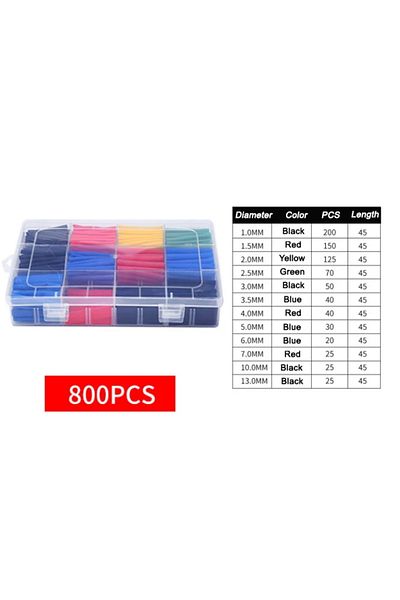 Choice 800pcs In Box 127/328/580/800pcs Heat Shrink Wrapped Shrinking Insulation Sleeving Thermal Casing Ca
