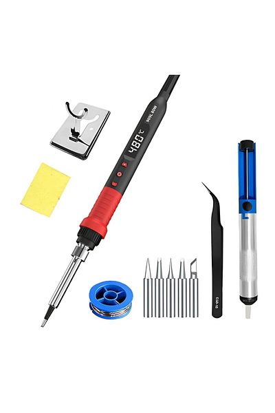 Choice 80w Set 80w Soldering Iron Kit Adjustable Temperature Lcd Solder Welding Tools Ceramic Heater Solder