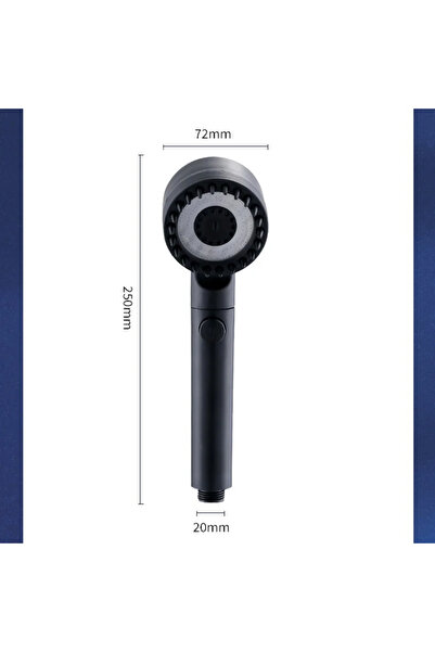 Choice رأس دش أسود بفلتر عالي الضغط، رذاذ قابل للتعديل بثلاثة أوضاع مع فرشاة ...