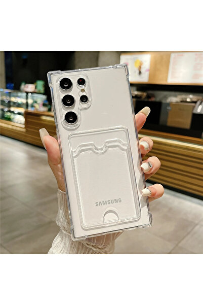 Choice حافظة بطاقات شفافة سميكة مقاومة للصدمات لهاتف سامسونج S21 Ultra S24 Ul...