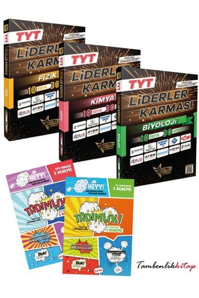 Bilimyolu Yayıncılık Liderler Karması TYT Fen Branş Deneme Seti (Fizik, Kimya, Biyoloji) +6 Türkçe, Matematik Deneme
