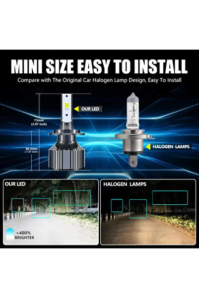 Choice 40000LM Super Bright H4 6000K White Carshark H7 LED Bulbs Headlight 55W 40000LM CSP H1 H4 H11 H8 H9
