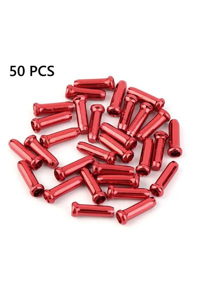 ZHLYHGX 50 Pcs Set Red 50 Pcs Bicycle Cable End Caps Bike Wire End Caps Brake Derailleur Shifter Cable Tips