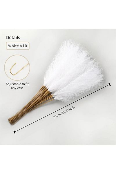 Choice 22inchs 10pcs-white 10pcs Pampas Grass 55cm/22inch Faux Pampas Grass Decor For Room Wedding Party De