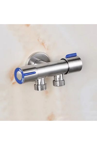 Choice Wire Drawing 1 Inlet And 2 Outlet Dual Control Handle Stainless Steel Angle Valve, Suitable For Low