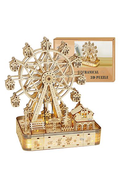 Choice Ferris Wheel Ury 3d Wooden Puzzles Led Rotatable Ferris Wheel Music Octave Box Model Mechanical Kit