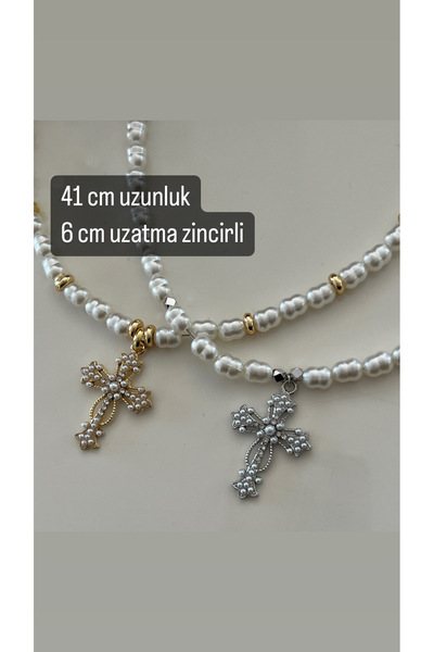 tones official Akrilik incili Zirkon Taşlı Hac Kolye