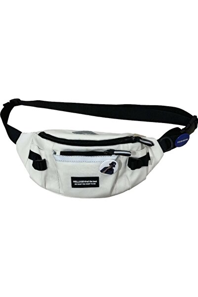 Choice حقيبة صدر عاكسة من Harajuku يابانية بيضاء عشوائية بنمط شارة حقيبة خصر للنساء والرجال