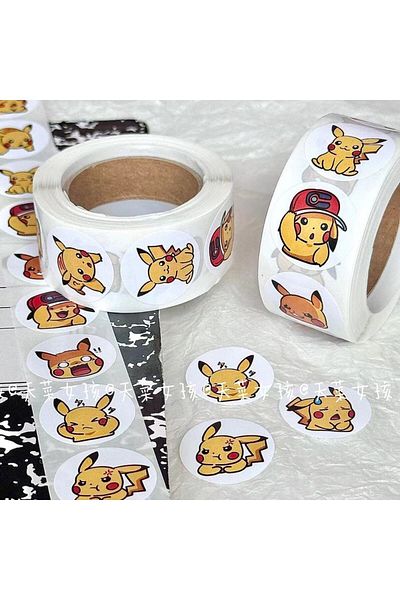 Choice 500pcs 500pcs Anime Cute Pokemon Pikachu Stickers Kawaii Charizard Round Seal Stickers Rolls Sticker