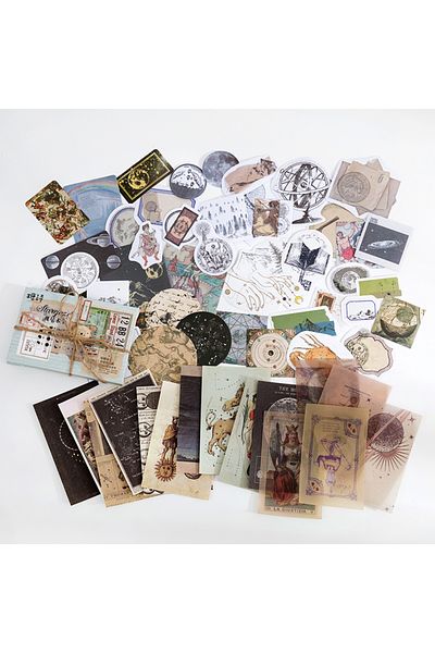 Choice B Yoofun 60pcs/pack Multi-material Sticker Pack Vintage Mushroom Plants Butterflies Stickers For Jo.