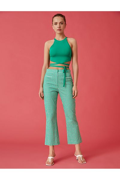 Koton Gemusterte Hose Slim Fit