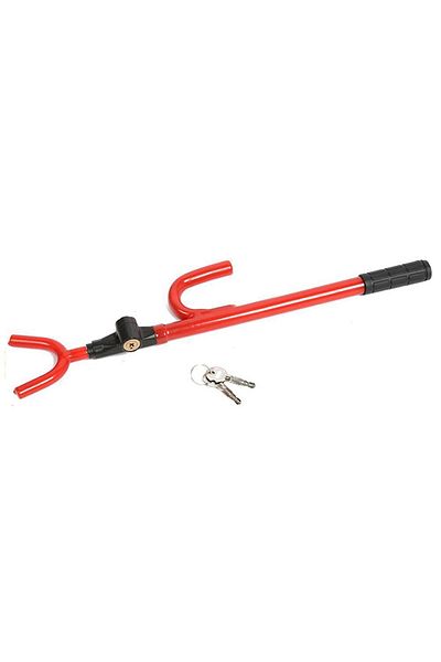 Choice Black Twin Bar Steering Wheel Lock Anti-theft Security System Adjustable Length Hook With 2 Keys