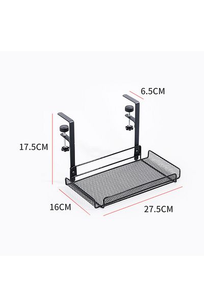 XMSJ As Shown Black Under Desk Cable Management Tray No Drill Steel Desk Cable Organizers Wire Management