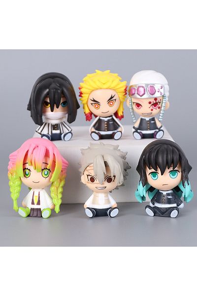 Choice Pack By Bag 6pcs/set Demon Slayer Tomioka Giyuu Kanroji Mitsuri Iguro Obanai Tokitou Muichirou Actio
