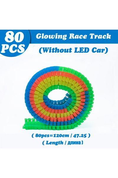 Choice 80pcs Tracks Magical Glowing Race Track Car Toy Vehicle Led Light Electronics Car Tracks Toy Parts C