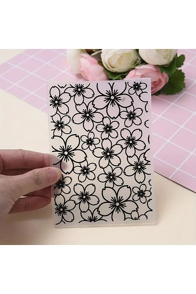 Choice Black 1pc Embossing Folder Flowers Pattern Plastic Embossing Folder Machine Template For Card Making