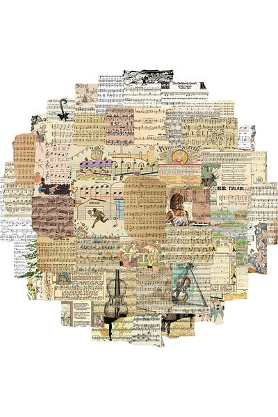 Choice 50pcs All 50pcs Retro Sheet Music Stickers Diy Diary Laptop Luggage Skateboard Graffiti Decal Fun St