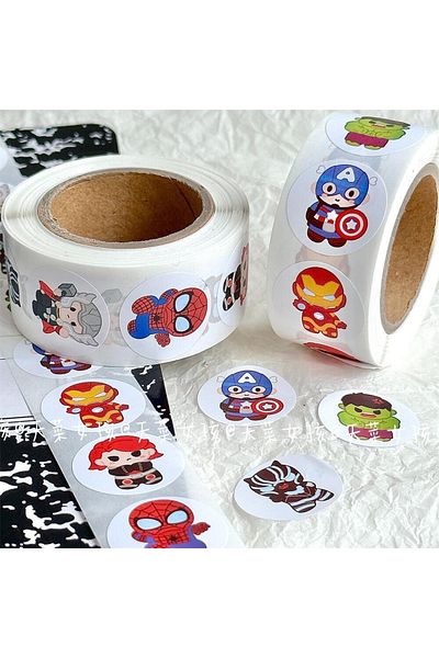 Choice 500pcs New 500pcs Avengers Roll Sticker Mv Decorative Seal Sticker Circular Alliance Hulk Steel Iron