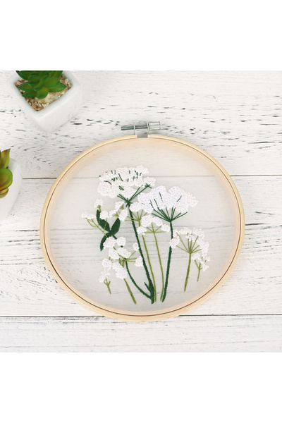 Choice BHCX-C13 DIY Embroidery Set White Flowers Plants Pattern Embroidery St...