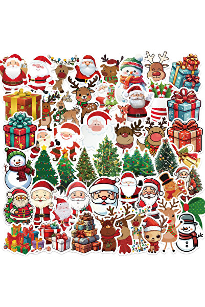 Choice مجموعة من 50 قطعة من ملصقات فنية جمالية لعيد الميلاد برسومات كرتونية ك...