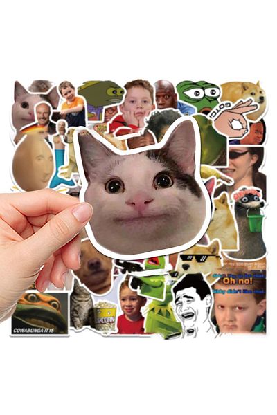 Choice Et231223 50pcs/bag,funny Emoji Pack Stickers,waterproof,be Suitable For Skateboard Dly Luggage Lapto