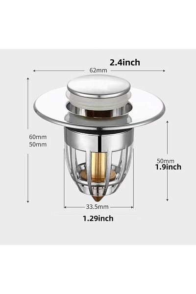 Choice Universal Rebound Drain Plug Filter Basin Pop-up Chrome Sink Filter with Hair Catcher Bathroom Si...