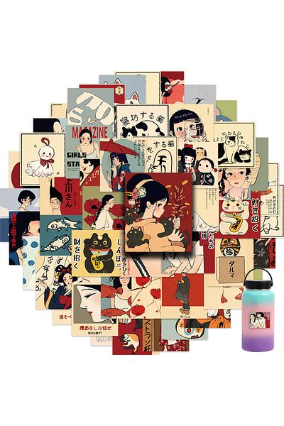 Choice 50 Pcs 50pcs Vintage Classic Japanese Anime Scrapbook Stickers Diy Diary Laptop Luggage Skateboard G