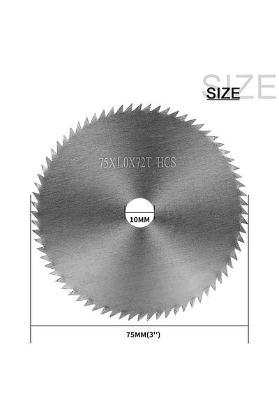 Choice 10mm Wood Cutting 75x1x72t Nuodunco 75mm Carbide Circular Saw Blade 3 " Cutting Disc Power Tool Acce