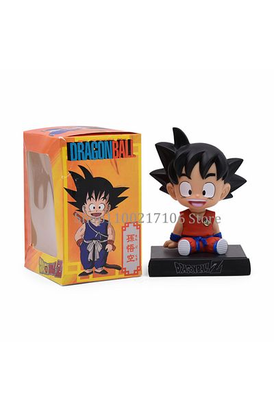 Choice B With Box Anime Dragon Ball Z Son Goku Kuririn Shaking Head Doll Pvc Action Figure Phone Bracket Ca