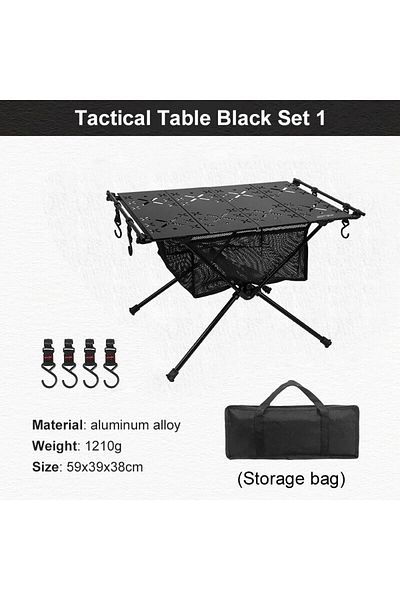 WEST TUNE Black Table Set Westtune Camping Folding Table Portable Aluminum Alloy Lightweight Table With Access
