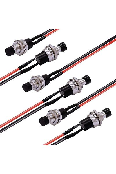 Choice 6pcs Black 6pcs 1a 250v Ac 2 Pins Spst 6 Colors Normal Open Mini Momentary Push Button Switch With P