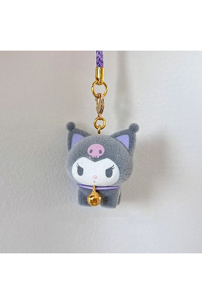 Choice Kuromi Pendant Sanrio Kuromi Flocked Pendant Keychains Kawaii Anime Keyring Cartoon Toy Pendant Deco