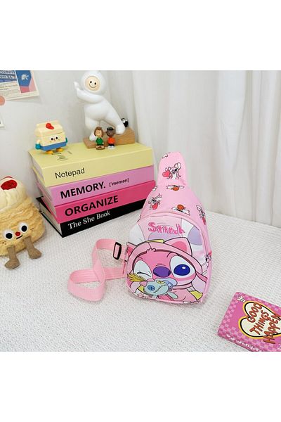 Choice 5 Disney Stitch Chest Bag Cute Mini Outdoor Shoulder Bag Boys Girls Children Zipper Waist Bag Kawai.