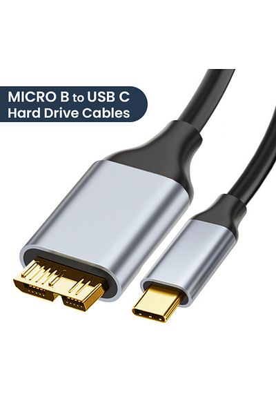 Choice 2m NIERBO USB C to Micro B Cord Hard Drive Cables Braided USB 3.0 Type C Male to Micro B Male Cable