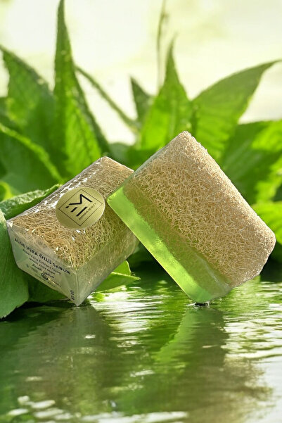 EM AMANOS BEAUTY Doğal Kabak Lifli Aloe Vera Özlü Sabun Yaşlanma Karşıtı Etki Cilt Bariyerini Güçlendirir Nemlendirir