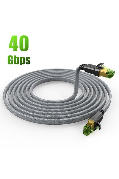 CYANMI 6.6ft-2m-78.7inch Cat-8 Cable Miziqier Long Cat 8 Flat Network Internet Cable 40gbps Sftp Rj45 Lan C
