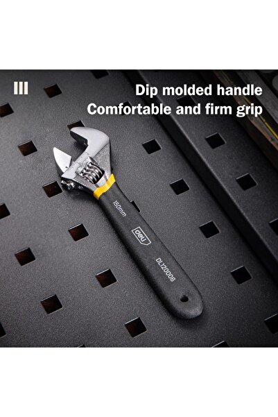 Deli 8-Inch Adjustable Spanner PVC Coated Handle Stainless Steel Universal Spanner Hand Tool 6 8 Inc