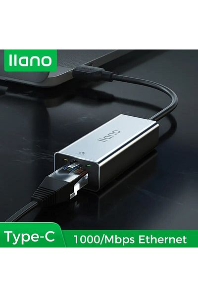 Choice محول إيثرنت رمادي Llano USB C 3.0 بسرعة 1000 ميجابت في الثانية متوافق مع USB C 3.0 وRj45 Gigabit Lan والكمبيوتر الشخصي والكمبيوتر المحمول