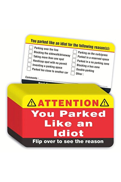 Choice بطاقات عمل ورقية مقاس 9×5 سم بعنوان "أنت تركن مثل الأحمق" (عبوة من 50 ...